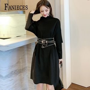 ベルトカジュアルワークの男性のミニドレスベルトカジュアル作業トップオフィスレディ女性ドレスvestido de Mujer Femme Robe 210520