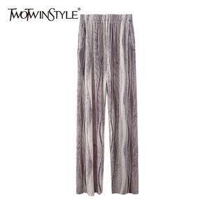 Casual Hit Color Pant For Women Elastic High Waist Full Length Pleated Pants Female Summer Fashion Clothing Stylish 210521
