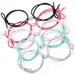 Wholesale sister friendship for sale - Group buy Heart Magnet Attracts Couples Bracelets Students Good Sisters Hand Rope Friendship Bracelet Jewelry