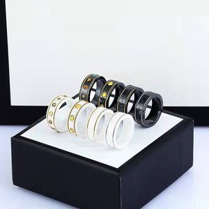Fashion Ring Side Stones Unisex Ceramics Rings for Mens Woman Jewelry Gifts 6 Color Top quality with Box