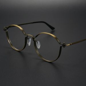 Fashion Sunglasses Frames Japanese Pure Titanium Retro Small Round-frame Myopia Glasses Men Women Full-frame Customized