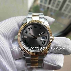 BP Factory Watch 41 mm 126333 V2-Armband, dreieckige Grubenmuster-Lünette, automatisches Uhrwerk, zweifarbiger Gold-Edelstahl, schiefergraues römisches Zifferblatt, Geschenkbox aus Tauchkunststoff