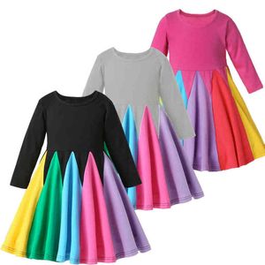 1-6 anos vestes crianças meninas vestidos casuais criança menina de mangas compridas costurando princesa vestido bebê baby halloween traje g1215