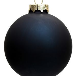 Promotion - 5PCS / Pak, Hemhändelse Party Jul Xmas Dekoration Ornament 80mm Målad Navy Blue Glass Bauble Ball Matte 211019