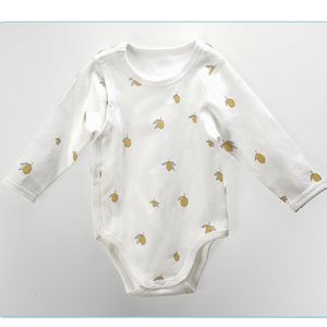 Tuta da bambino in pizzo con pagliaccetto per neonate in cotone organico al limone per indumenti da notte per neonati Tute per vestiti per bambini 210315