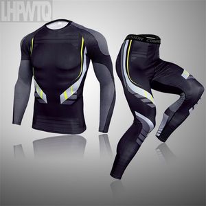 2 teile / set winter thermische unterwäsche männer komprimierung sportanzug long johns kleidung laufen sport tragen training training strumpfhosen 210910