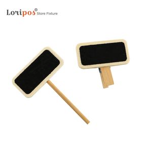 Mini Blackboard Wood Message Slate Rectangle Clip Panel Card Memos Label Plan Price Tag Display Snap Pot Flower Name Plate