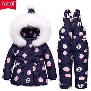 IYeal Winter Kinder Mädchen Kleidung Sets Warme Mit Kapuze Ente Unten Jacke Mäntel + Hosen Wasserdicht Schneeanzug Kinder Baby Kleidung 211027