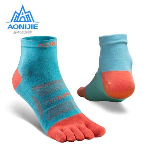 Aonijie 3PAirs / set Andningsbar Fem Toe Ultralight Low Cut Athletic Quarter Strumpor För Utomhus Sportspray Running Cykling