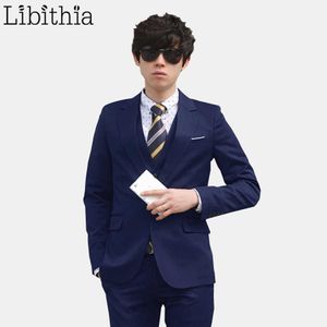 Libithia（ジャケット+パンツ+ネクタイ）メンズフォーマルスーツコスチュームブレザースリム服男性Terno Masculinoメンズパーティーファッションウェディングスーツx0909