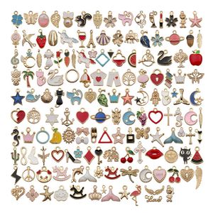 150pcs Mixed Charm Alloy Pendants KC Guld Dripping Hängsmycke DIY Handgjorda Smycken Tillbehör För Örhängen, Armband, Halsband