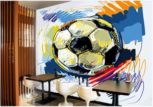 Foto personalizada papéis de parede 3d murais papel de parede moderno futebol graffiti bar ktv café fundo papel parede para a decoração da sala de estar