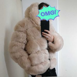 Zadorin 2021 Inverno Grosso Quente Faux Fur Casaco Mulheres Plus Size Com Capuz Manga Longa Faux Peles Jacket Luxo Casacos de Pele Bontjas Y0829