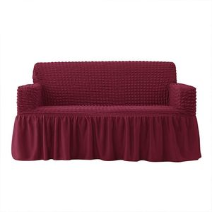 Wholesale sofa covers with skirt for sale - Group buy Chair Covers Seersucker Skirt Type Sofa Cover Elastic All Inclusive Universal Solid Color Anti Slip Thickening Cat Scratch