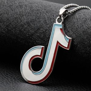 Cool Punk Titanium Steel Musical Note Pendant Necklace for Women Men Night Club Jewelry Hip-Hop Hipster Accessories