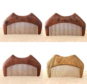 Party Favor Sandalwood Combs Custom Your Logo Beard Comb Anpassad lasergraverad trähår DD354