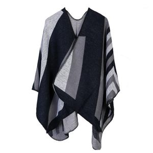 Wholesale color wraps for sale - Group buy Scarves Women Open Front Poncho Cape Color Block Striped Shawl Wrap Oversize Cardigan
