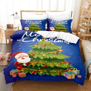 Zestawy pościelowe Big Christmas Tree Cover Set D Digital Printing Bed Linen Moda Design Comforter