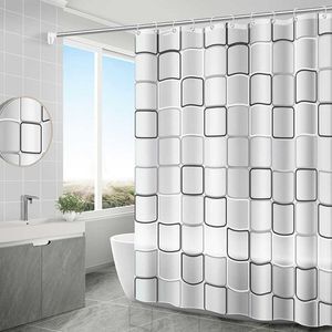 Modern PEVA Shower Curtain 3D Waterproof Hook Mildew Proof Curtains Translucent Bath Curtain Home Waterproof Toilet Door Curtain 210609