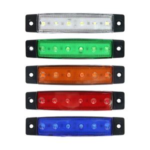 2Pcs 12V 24V Auto Seite Marker Licht 6 LEDs Warnung Lampe Für Lkw Anhänger Bus ATV Lkw anzeige Signal Lampe Auto