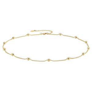 Colar de cadeia de lantejoulas Bead satélite delicado fina 18k ouro simples gargantilha boho presente de jóias para as mulheres
