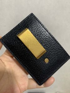 リアルレザーマネークリップ高品質メンズショートウォレットカードホルダーファッション有名なデザイナークレジットカード財布財布