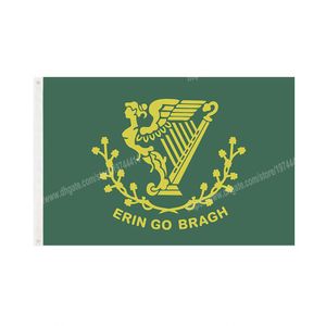 Erin Go Bragh Flagga 90 x 150cm 3 * 5ft Anpassad banner Metallhål Grommets Inomhus och utomhus kan anpassas