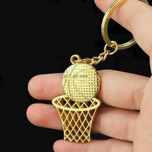 Gold Basketball Key Ring Sport Keychain Key Holders Bag hänger kvinnor män Student mode smycken vilja och sandig