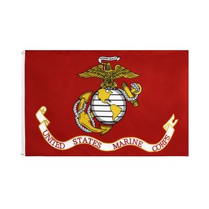 Американские Военные Флаги оптовых-Флаги морской пехоты Соединенных Штатов x150 см Высококачественные полиэфирные печатные американские военные флаги x5