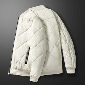 Winter Jacket Men Parkas Thicken Warm Coat Mens Stand Collar Jackets Solid Color Parka Coat Male Fashion Streetwear Overcoat 4XL 211206