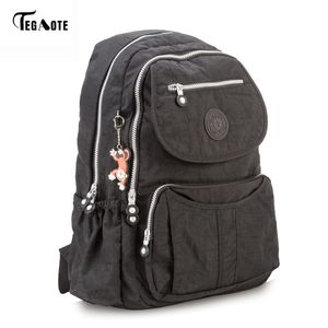 TEGAOTE Zaino classico grande da scuola per ragazze adolescenti Zaini femminili Mochila da donna Zaino per laptop casual in nylon famoso solido 210322