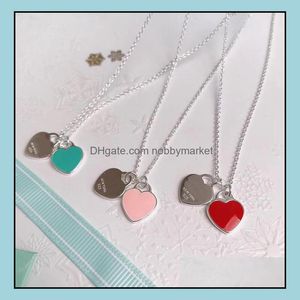 Pendant Necklaces & Pendants Jewelry Designer Women Heart Necklace Stainless Steel Sier Rose Gold Letter Suit Fashion Retro Ins Star Style D