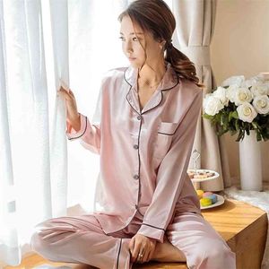 Pyjamas für Frauen Seide Satin Sets 2 Stück Nachthemd Shorts Nachtwäsche Pijama Weibliche Sommerärmel Pyjama Anzug Plus Größe 210826