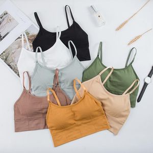 Bustiers Corsetsファン・スウィートM-Lデザイン女性タンククロップトップシームレス下着メススポーツトップスセクシーランジェリーは無意味ノースリーブキャミソール