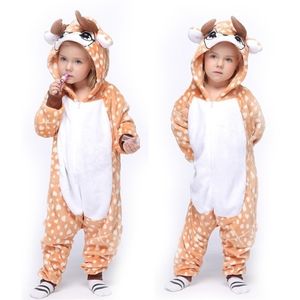 Kinder Weihnachten Elch Pyjamas Winter Warm Flanell Dinosaurier Pyjamas Cartoon Tier Junge Mädchen Kinder Cosplay Pyjamas Party 211023