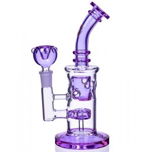 Narghilè Bong Recycler Dab Rigs Bicchieri spessi Bong d'acqua Tubi di vetro da fumo con pipa ad acqua da 14 mm