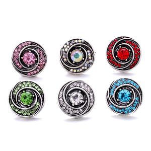 Wholesale mix Rhinestone Snap Buttons Clasp 18mm Metal Decorative Vintage Button charms for DIY Snaps Jewelry Findings factory suppliers