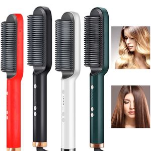 Professional Hair Straightener Tourmaline Ceramic Curler Brush Comb Straighteners Curling Iron Styler Tool 220211