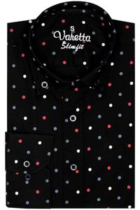 Męskie koszule Casual Slim Fit Długi Rękaw Przycisk Polka Dot Dla Mężczyzn Biały Czarny Biznesowy Fitness Wypoczynek Wypoczynek w Turcja Top Men's