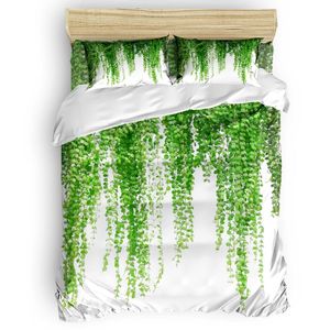 Bedding Sets Plant Green Rattan Leaves Duvet Cover Set Comfortable Bedroom Supplies Comforter 2/3/4pcs