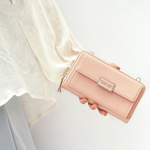 Frauen lange PU Brieftasche Mini Leder Handtasche Hohe Qualität Weibliche Kupplung Geldbörse Lady Strap Messenger Schulter