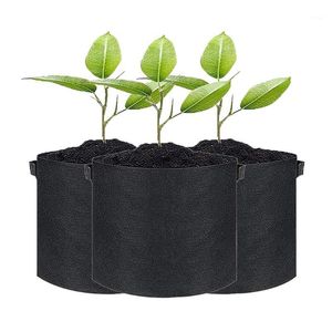 プランター鍋3パック7ガロン厚くなった不織布は植物の野菜の庭の屋外または屋内用のハンドルでバッグを育てます