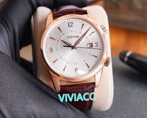 Nuovi orologi meccanici automatici da uomo classici impermeabili Famoso orologio sportivo in vera pelle di marca con data di lavoro 42mm