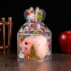 Juldekorationer st Clear Pvc Box Packing Favor Cake Choklad Candy Apple Present Händelse Transparent Box Case Tillbehör