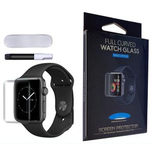 UV Nano vloeibare volledige dekking gehard glasscherm onderdelenbeschermer voor Apple Iwatch 44 42 40 38 in retailpakket
