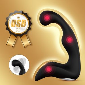 Vibrierender Prostata-Massagegerät Männer Anal Plug Anal Vibrator Leistungsstarker Prostata-Stimulator Butt Plug Sexspielzeug für Erwachsene Frauen Y201118