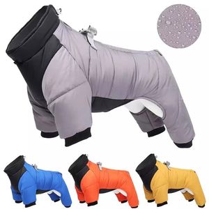 Winter Pet Dog Roupas impermeável Quente Filhote de cachorro jaqueta engrossar macacão para pequenos casaco de cachorro grande Chihuahua Roupa de buldogue francês