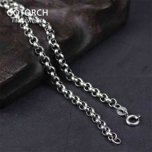 Genuine 925 Sterling Silver Sweater Chains Necklaces For Women And Men Round Shape Beaded Necklace Accessories 18-32 inch 210323