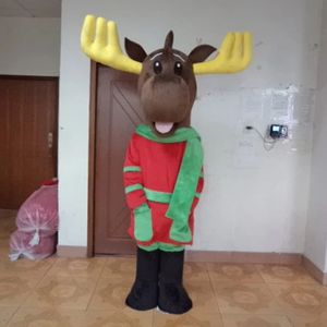 Halloween Deer Mascot Costume Cartoon Rena Tema Personagem Carnival Festival Dresses Fancamente