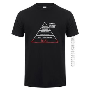 Komik İnsan İhtiyaçları İnternet Geek Hesap T Shirt Erkekler Pamuk O Boyun T-Shirt Wifi Adam Tshirt Üst Tees 210706